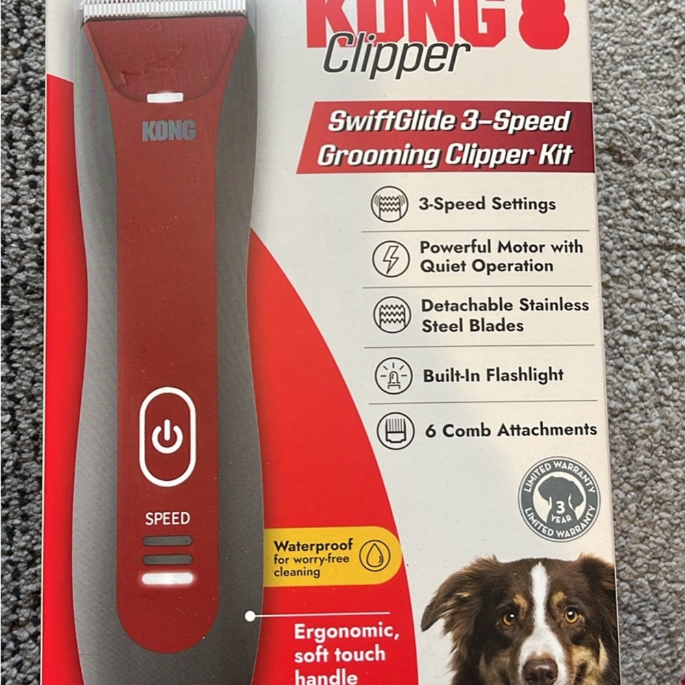 KONG Red 3-Speed Grooming Clipper Kit